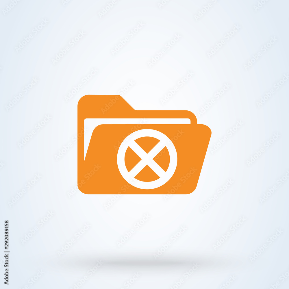 No folder and Forbidden file Simple modern icon design illustration. No folder and Forbidden file Simple modern icon design illustration.