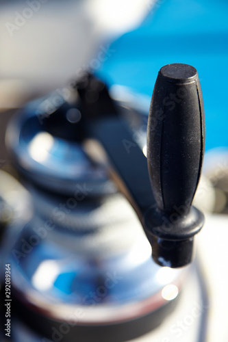 winch with rope on yacht