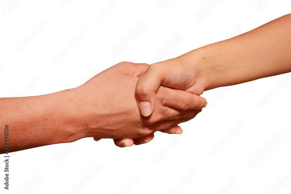handshake between man and woman