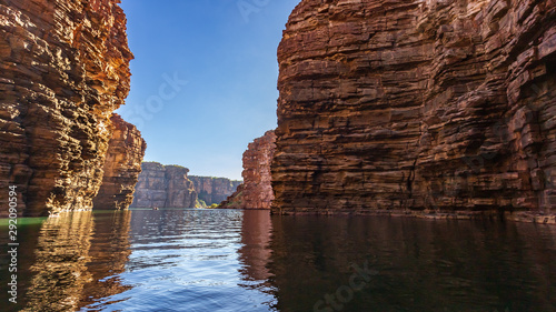 King George River - Northern Kimberley. falls off the Kimberley Plateau with a thunderous roar directly into the ocean far below..A very wild and remote place accessible only by boat or helicopter. photo