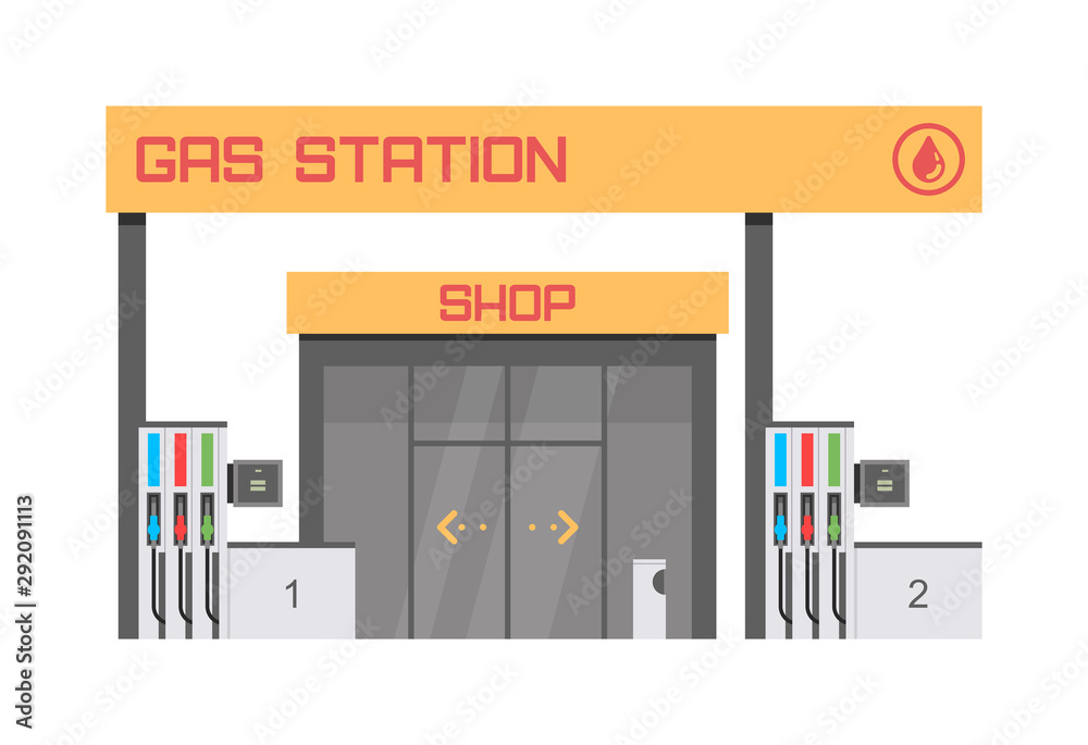 Gas station. isolated on white background Gas station. isolated on white background