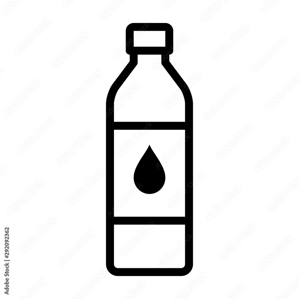 A bottle of drinking water or bottled water beverage line art vector icon for apps and websites