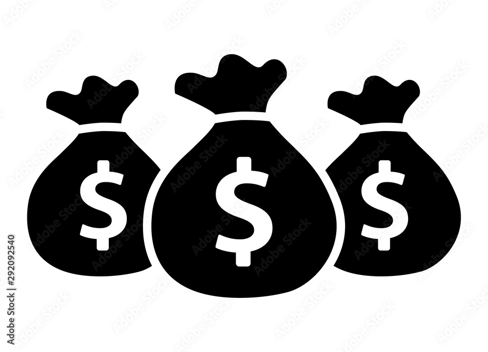 Bags of money or cash savings flat vector icon for financial apps and websites Bags of money or cash savings flat vector icon for financial apps and websites