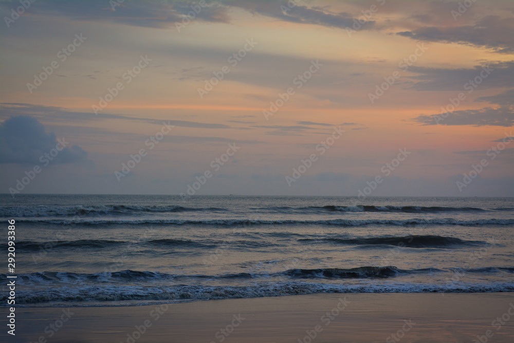 sunset over the sea with attractive view at dusk