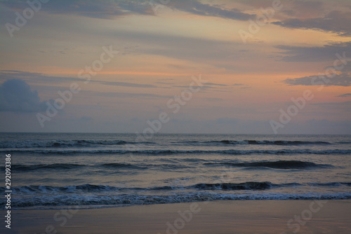 sunset over the sea with attractive view at dusk