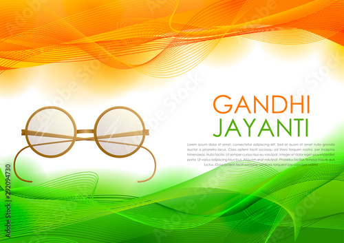 illustration of India background with Nation Hero and Freedom Fighter Mahatma Gandhi for Gandhi Jayanti