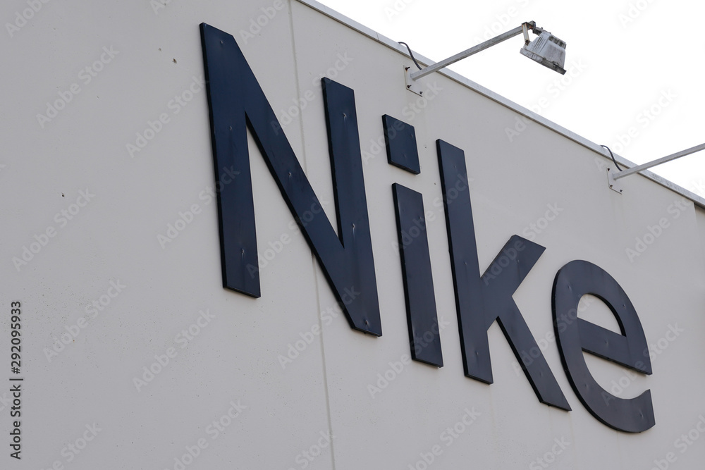Bordeaux , Aquitaine / France - 09 24 2019 : Nike sign sportswear store shop  logo supplier of athletic shoes apparel major manufacturer sports equipment  Stock Photo | Adobe Stock