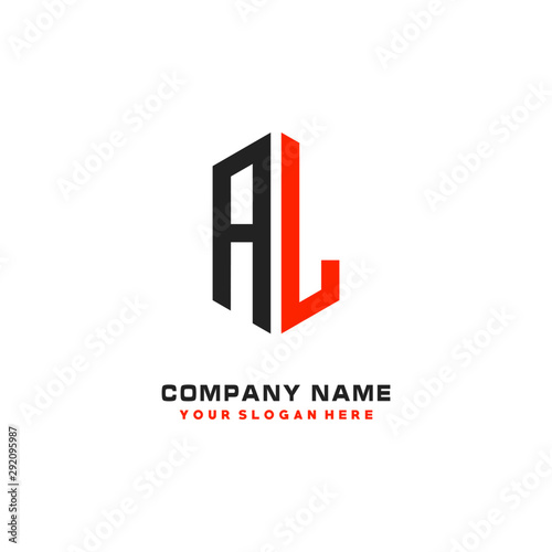 AL Initial Letter Logo Hexagonal Design, initial logo for business,