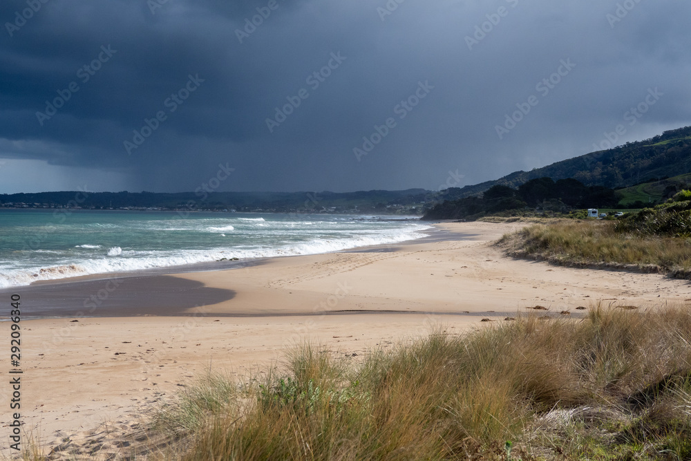 Storm clouds over the beach, Australia