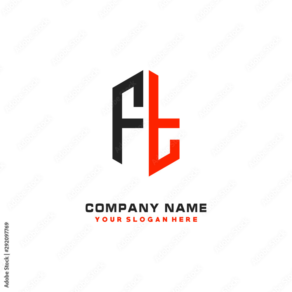 FT Initial Letter Logo Hexagonal Design, initial logo for business, FT Initial Letter Logo Hexagonal Design, initial logo for business,
