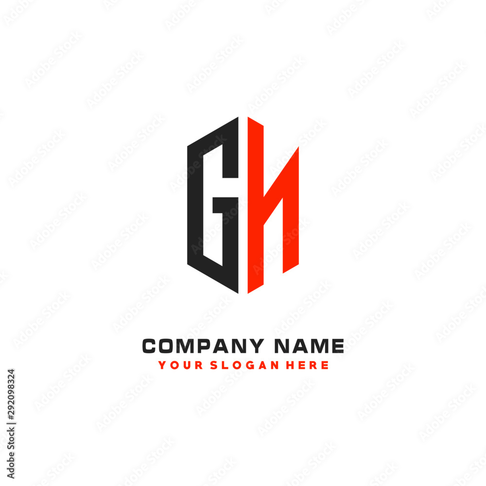 GN Initial Letter Logo Hexagonal Design, initial logo for business, GN Initial Letter Logo Hexagonal Design, initial logo for business,