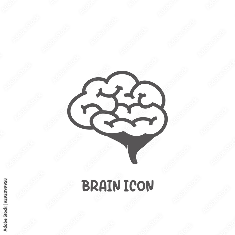 Brain icon simple flat style vector illustration. Brain icon simple flat style vector illustration.