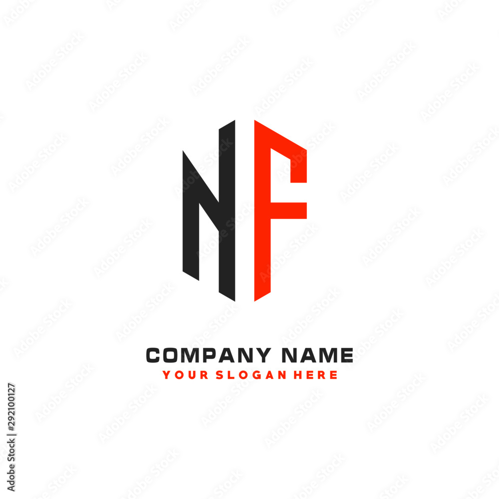 Obraz premium NF Initial Letter Logo Hexagonal Design, initial logo for business,