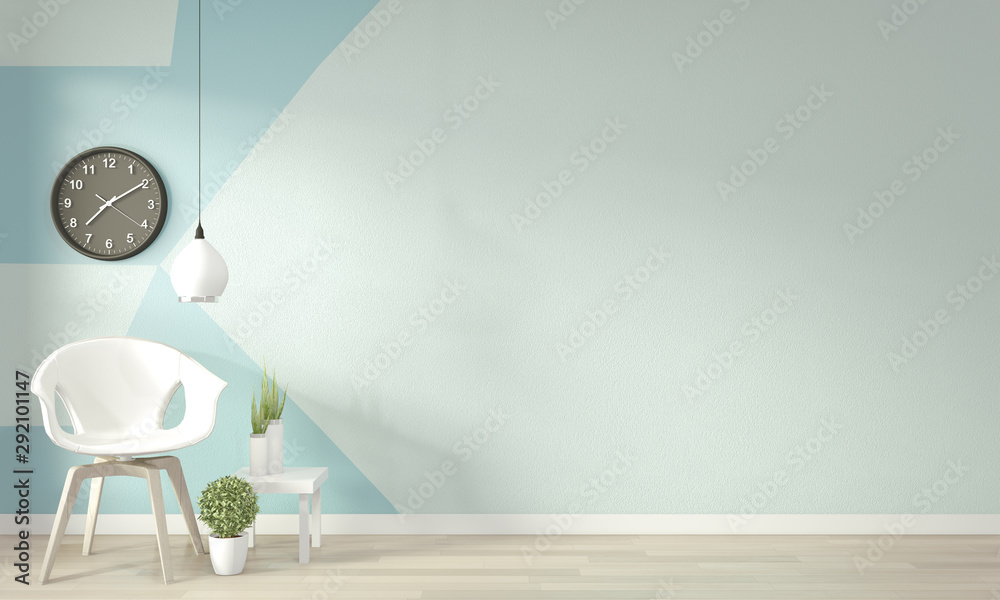 Ideas of light blue and white living room Geometric Wall Art Paint