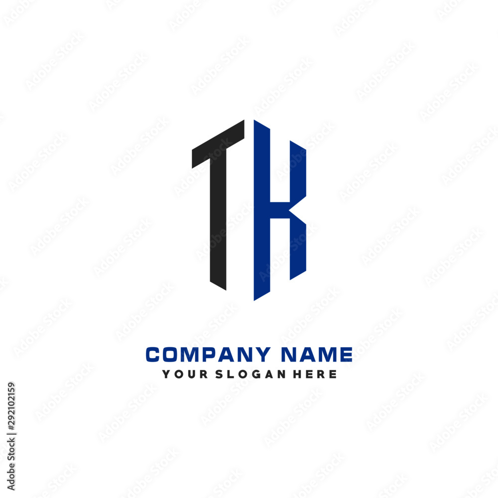 TK Initial Letter Logo Hexagonal Design, initial logo for business, TK Initial Letter Logo Hexagonal Design, initial logo for business,