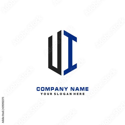 UI Initial Letter Logo Hexagonal Design, initial logo for business,