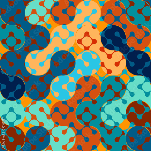 Geometric pattern in geometric collage style and droplet elements. Vector image.