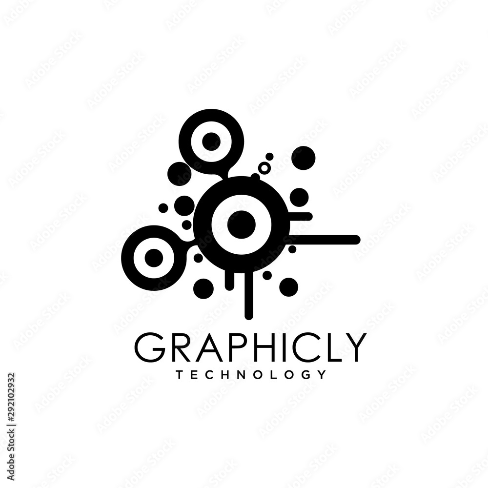 Illustration of a graphic with line and circle elements logo design