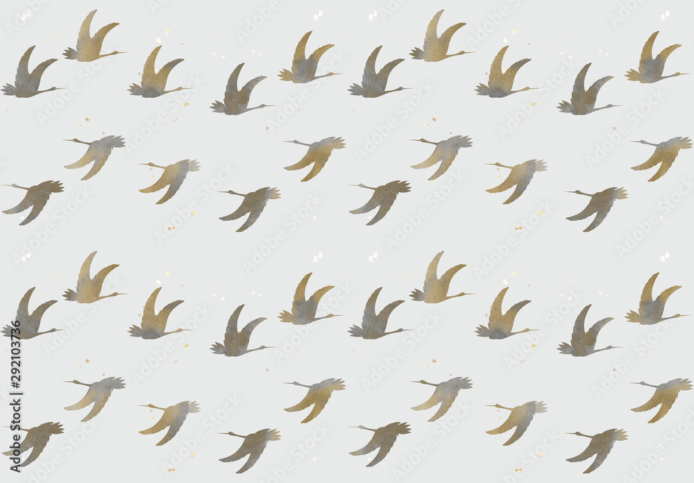 Fototapeta premium パターン 飛ぶ鳥 背景素材