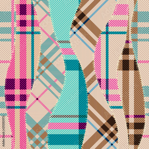 Patchwork textile pattern. Seamless quilting design background.
