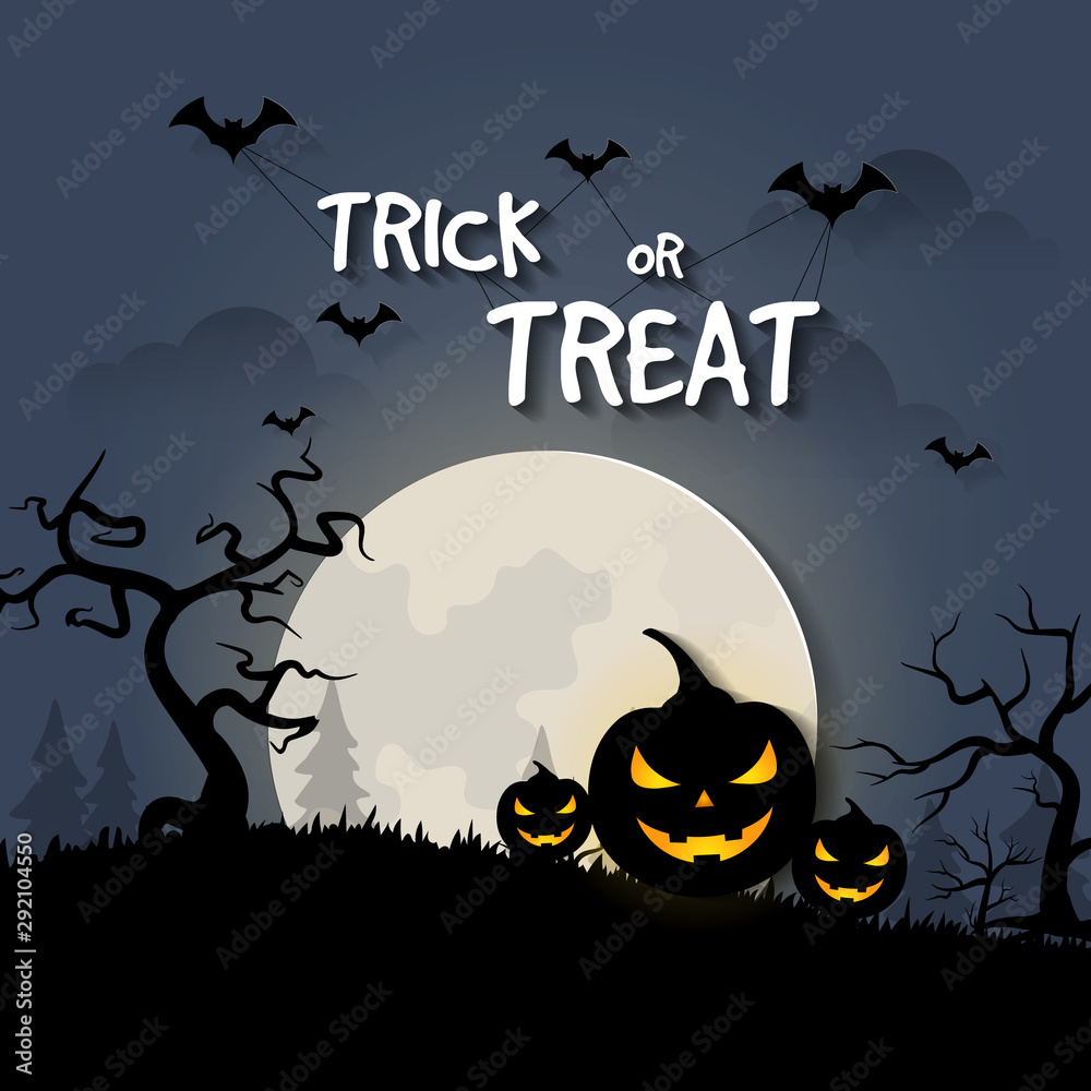 Horror night Halloween greeting card
