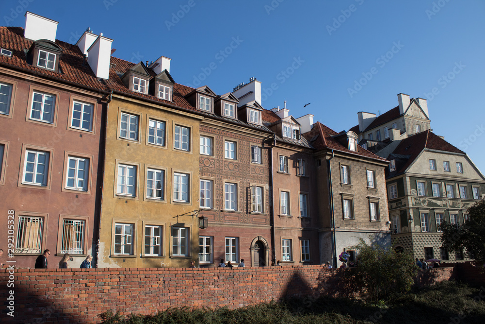 Naklejka premium Restored after the war, the Old Town of Warsaw is the oldest historical district of Warsaw, one of Warsaw's most famous tourist attractions.