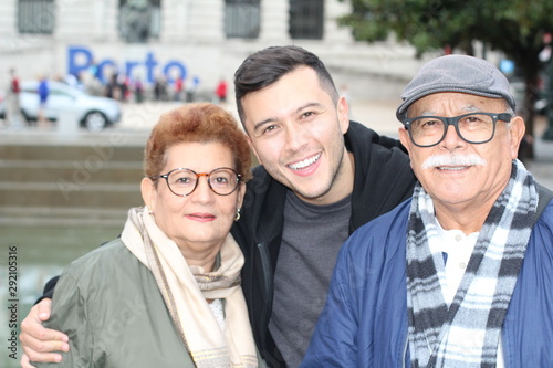 Family of three in Oporto, Portugal