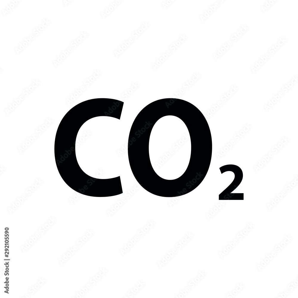 CO2 icon vector black. carbon dioxide emissions