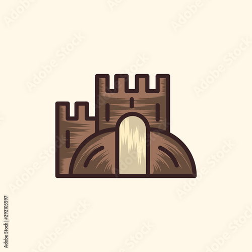 Castle Building Tower Architecture Creative Icon Logo Design Template Element Vector