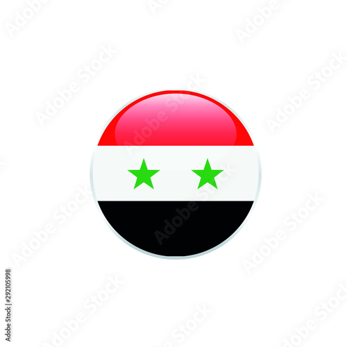 Syria  round flag . closy flag of Syria many - vector button. 