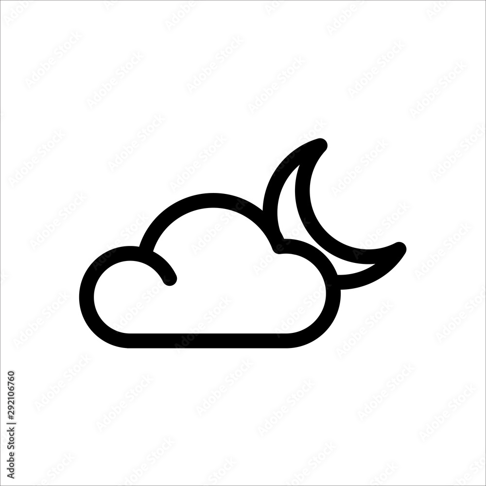 Cloud icon. Symbol of Weather icon with trendy flat line style icon for web, logo, app, UI design. isolated on white background. vector illustration eps 10 Cloud icon. Symbol of Weather icon with trendy flat line style icon for web, logo, app, UI design. isolated on white background. vector illustration eps 10