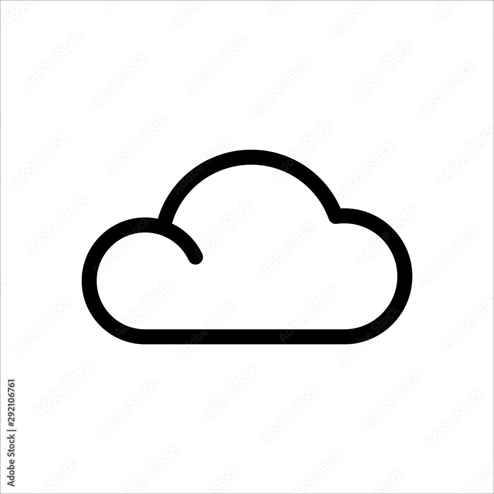 Cloud icon. Symbol of Weather icon with trendy flat line style icon for web, logo, app, UI design. isolated on white background. vector illustration eps 10 Cloud icon. Symbol of Weather icon with trendy flat line style icon for web, logo, app, UI design. isolated on white background. vector illustration eps 10