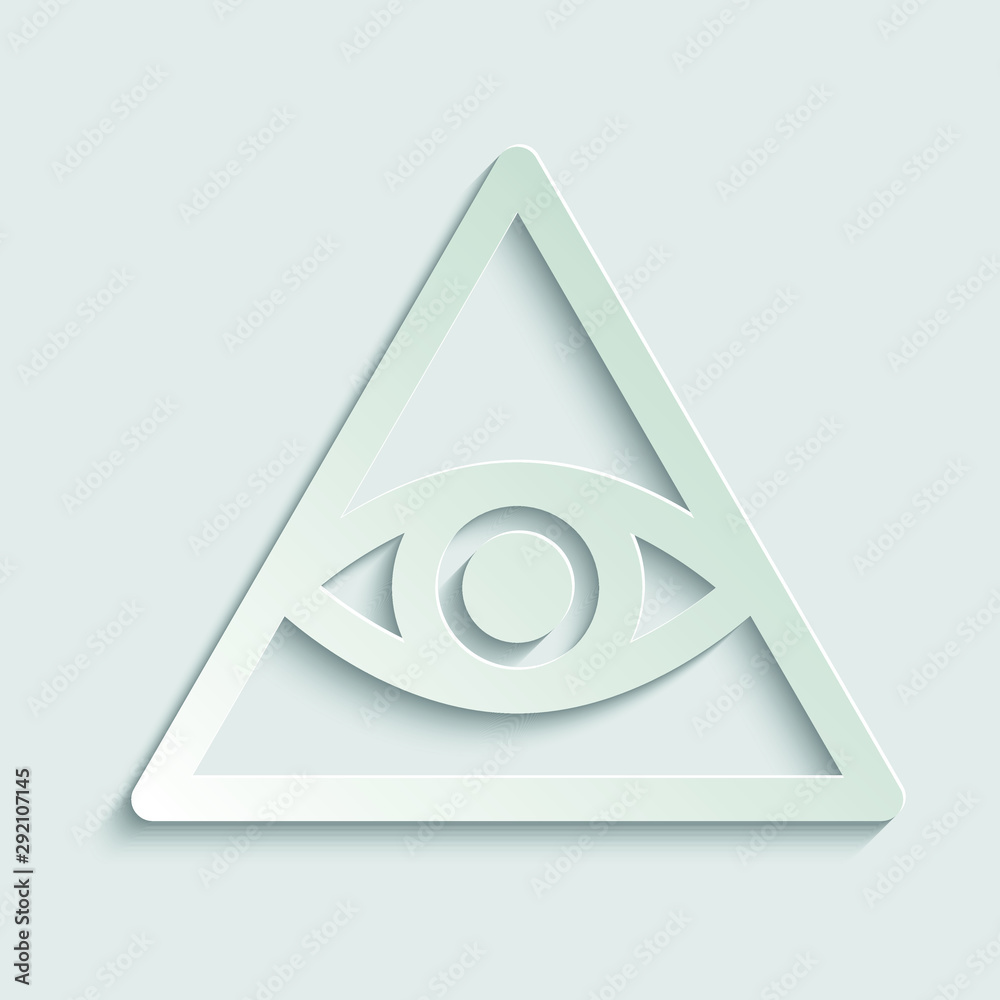 All seeing eye pyramid symbol, icon. spiritual icon. Vector icon for apps and websites. paper icon with shadow All seeing eye pyramid symbol, icon. spiritual icon. Vector icon for apps and websites. paper icon with shadow
