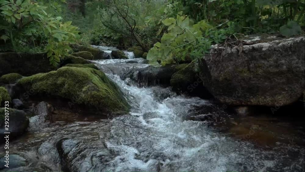 walk on a mountain stream in cloudy weather walk on a mountain stream in cloudy weather