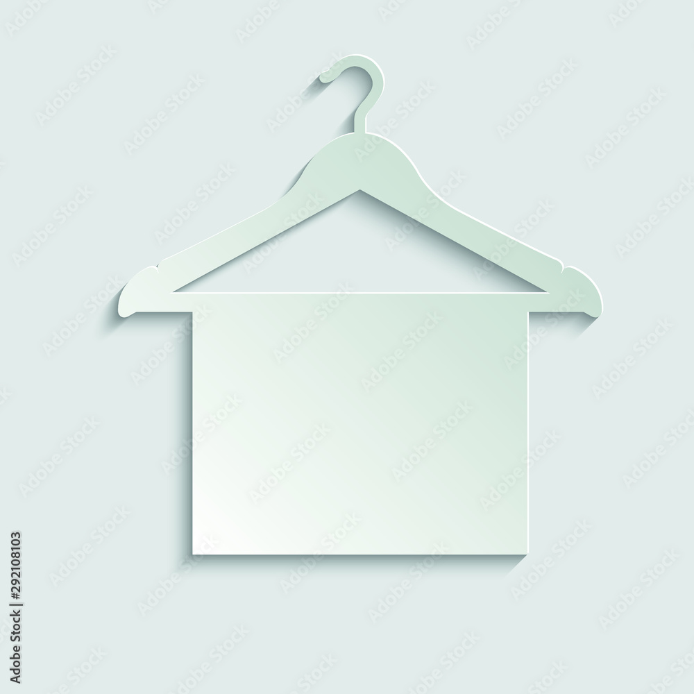 Towel on hanger sign, icon. Vector icon for apps and websites. paper with shadow Towel on hanger sign, icon. Vector icon for apps and websites. paper with shadow