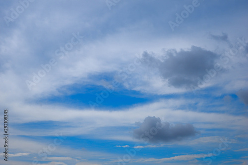 The blue sky and clouds together