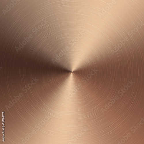 Bronze metallic radial gradient with scratches. Bronze foil surface texture effect. Vector illustration