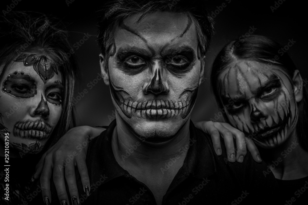 Scary Man Face Black And White