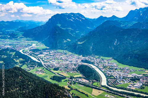 view from mountain pendling near kufstein - austria photo