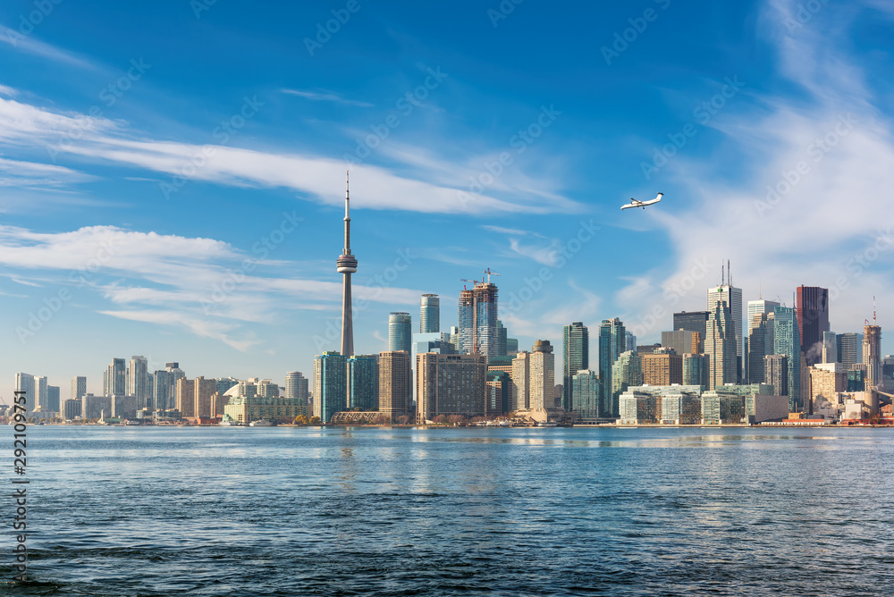 Toronto downtown skyline on sunny summer day, Toronto, Ontario, Canada.