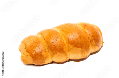 bun with sausage isolated