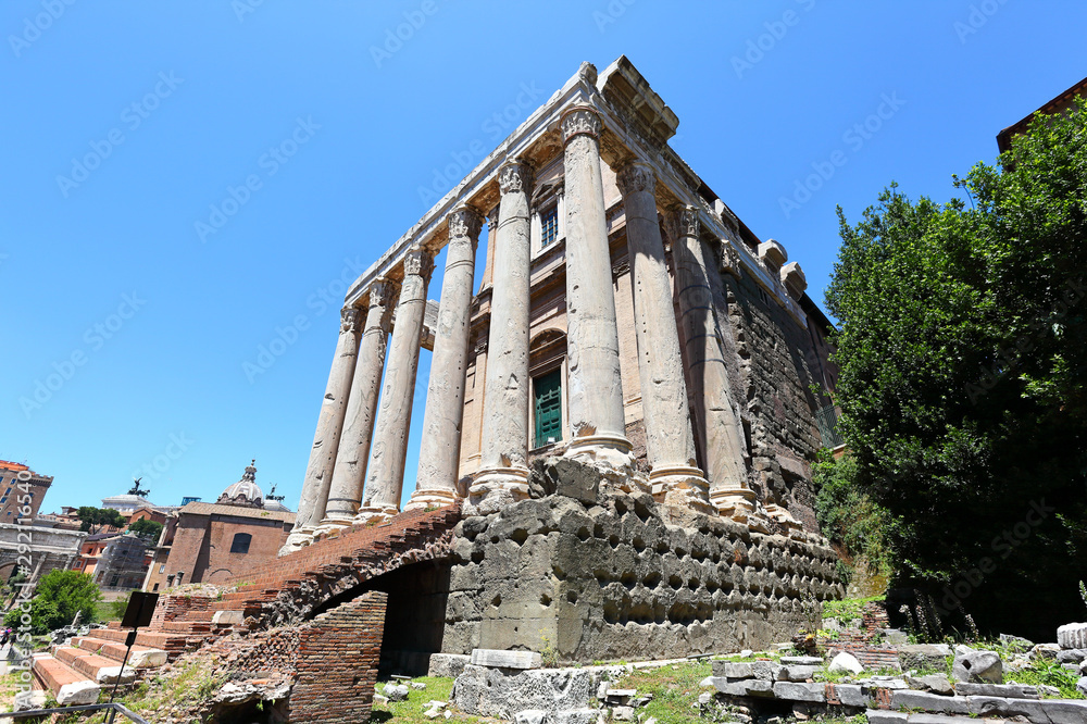 Archeological Remains in the Roman Forum: The Temple of Antoninus and Faustina