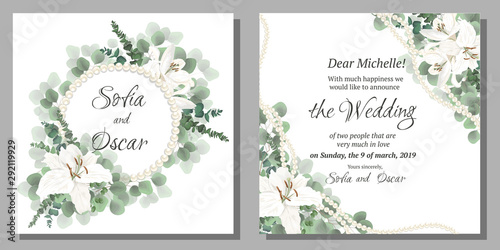 set of invitation cards