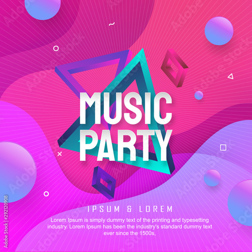 Poster music party design electronic music vector background photo