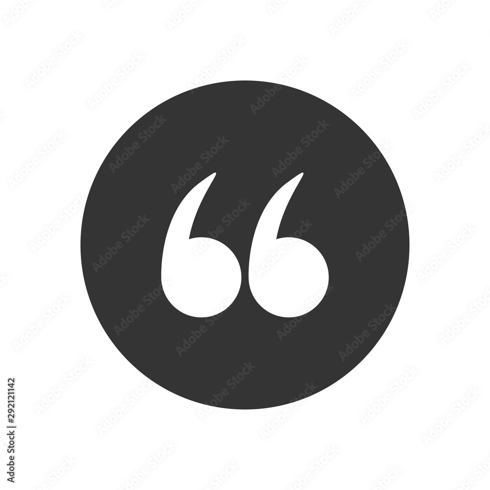Left quotes vector icon in modern style for web site and mobile app Left quotes vector icon in modern style for web site and mobile app