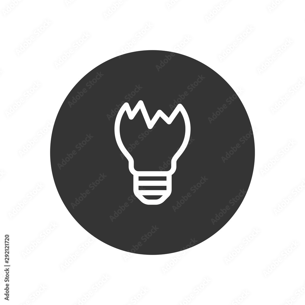 Broken light bulb vector icon in modern style for web site and mobile app Broken light bulb vector icon in modern style for web site and mobile app