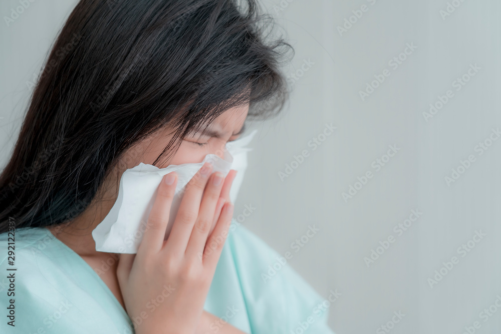 Sick young woman with seasonal infections flu Sick young woman with seasonal infections flu