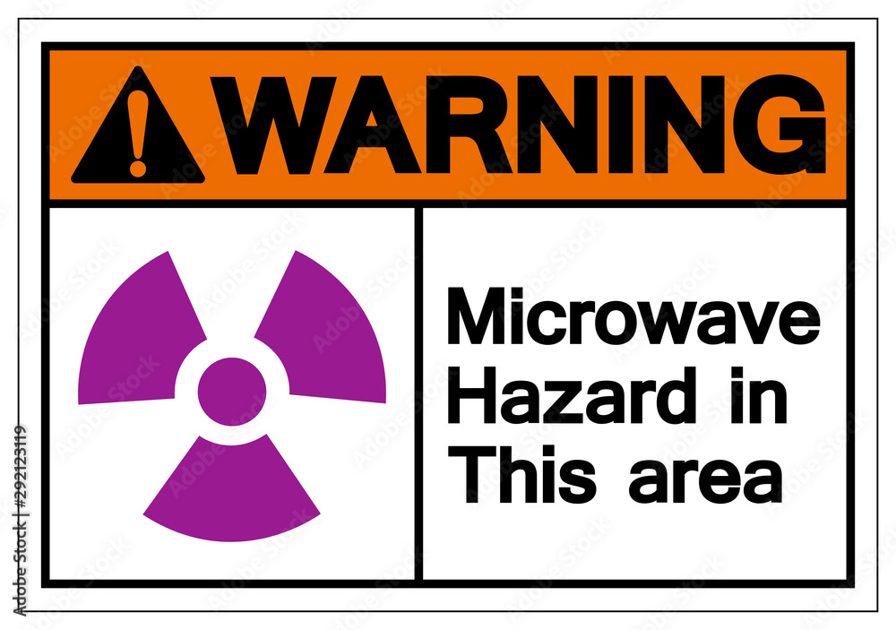 Warning Microwave Hazard In This Area Symbol Sign ,Vector Illustration, Isolate On White Background Label .EPS10 Warning Microwave Hazard In This Area Symbol Sign ,Vector Illustration, Isolate On White Background Label .EPS10