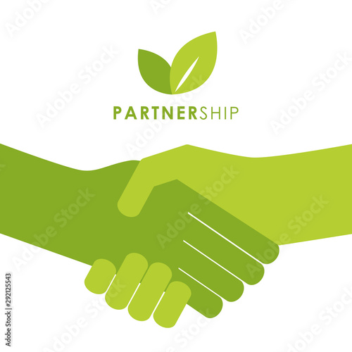 green partnership handshake people shake hands symbol vector illustration EPS10