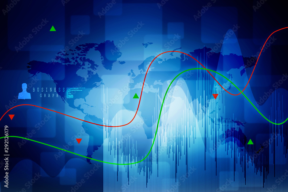 2d rendering Stock market online business concept. business Graph 2d rendering Stock market online business concept. business Graph